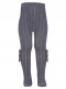 Collants canelados com laço de cetim volumoso Grey
