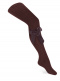 Collants canelado com laço de cetim comprido brown