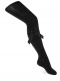 Collants canelado com laço de cetim comprido Black