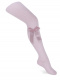 Collants canelado com laço de cetim comprido Pink