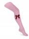 Collants canelados de menina com laço comprido de veludo Rosewood