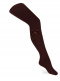 Collants canelados de menina com laço comprido de veludo brown