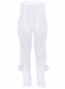 Collant canelado com pompons White