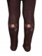 Collants com costura atrás e laço com pom pom brown