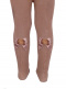 Collants com costura atrás e laço com pom pom Camel