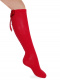 Meias altas com costura traseira e laço de cetim longo Red